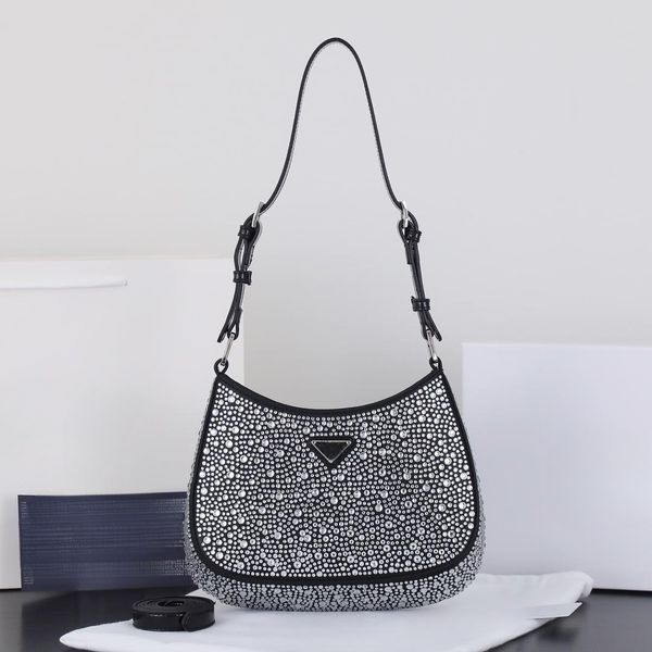 famous diamond shoulder bag new underarm bag luxury handbag fashion dinner bag triangle label letter wallet network red recommended